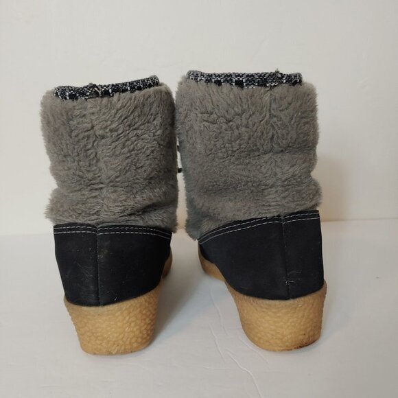 Vintage Snowland Boots Sherpa Fleece Platform Lace Up Boho Scandinavian Size 7 - Picture 4 of 8